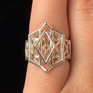 Sterling Silver Size 5.5 Ring Abstract Geometric Statement Jewelry Promise Love